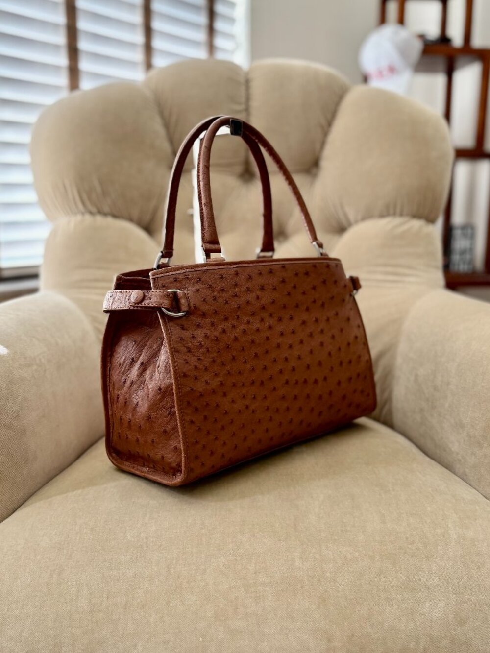 VTG Auth. SUAREZ Italy Genuine Ostrich Satchel Tote Bag... STUNNING!